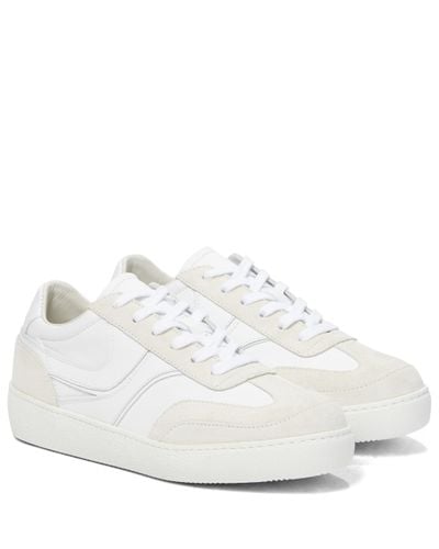 Dries Van Noten Suede-trimmed Leather Sneakers - White