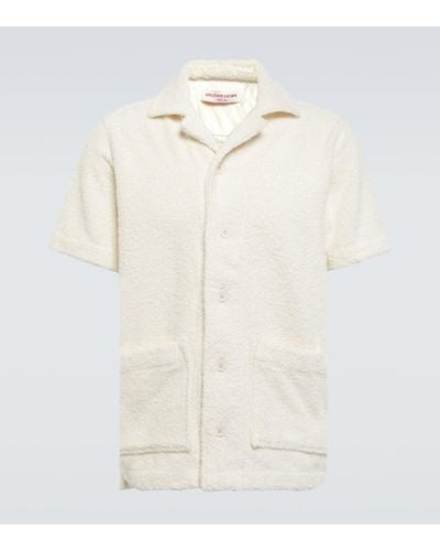 Orlebar Brown Hemd Griffith aus Frottee - Weiß