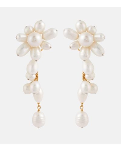 Jennifer Behr Florance Baroque Pearl Drop Earrings - White