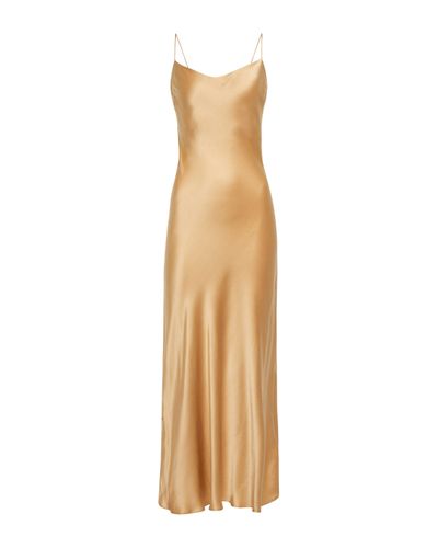 Asceno Lyon Silk Slip Dress - Metallic
