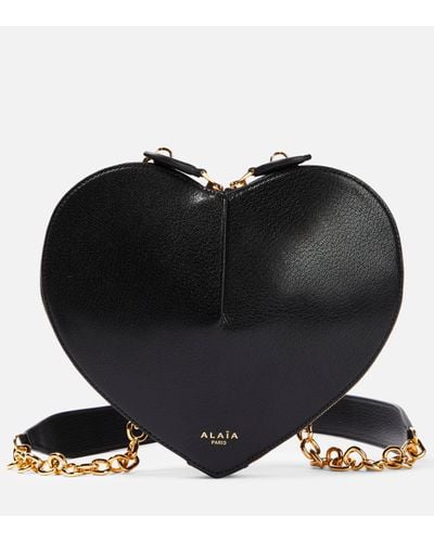 Alaïa Le Coeur Leather Shoulder Bag - Black