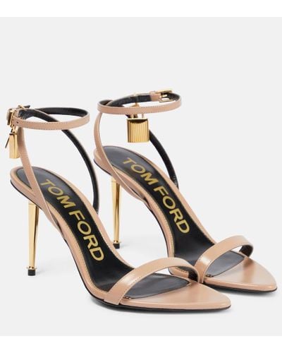 Tom Ford Padlock 85 Leather Sandals - Brown