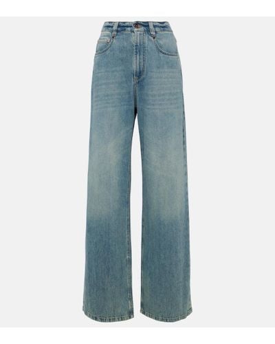 Brunello Cucinelli High-Rise Wide-Leg Jeans - Blau