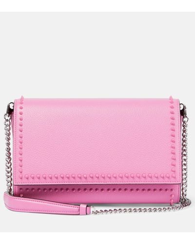 Christian Louboutin Paloma Embellished Leather Clutch - Pink