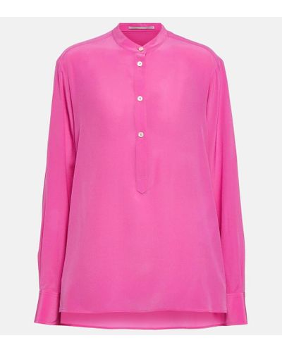 Stella McCartney Camisa de seda Iconic - Rosa
