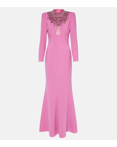 Jenny Packham Laka Embellished Crepe Gown - Pink