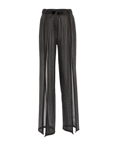Balmain Metallic Knit Trousers - Grey
