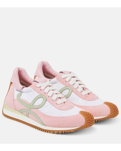 Loewe Flow Runner Monogram Leather And Shell Trainers - Multicolour