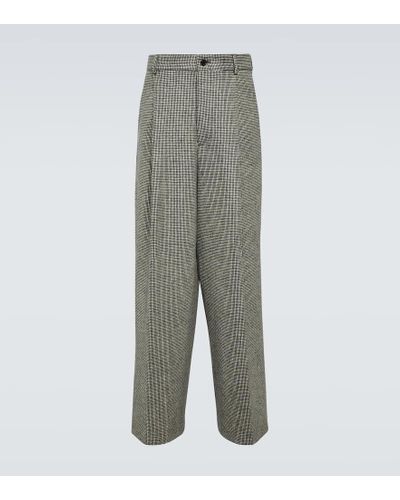 Dries Van Noten Pantaloni regular in tweed di lana - Grigio