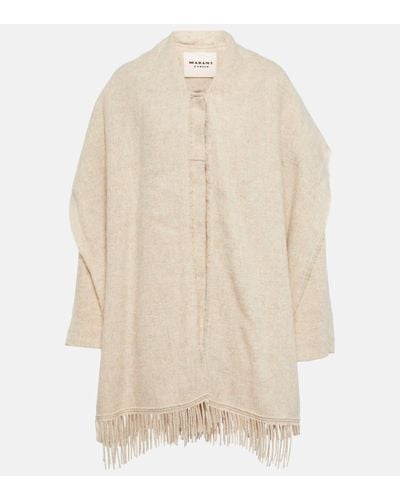 Isabel Marant Faty Scarf-detailed Wool-blend Coat - Natural