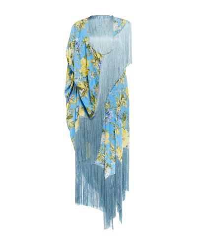 Acne Studios Fringed Floral Dress - Blue