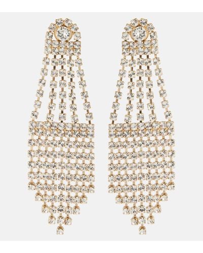 Oscar de la Renta Crystal-embellished Drop Earrings - White
