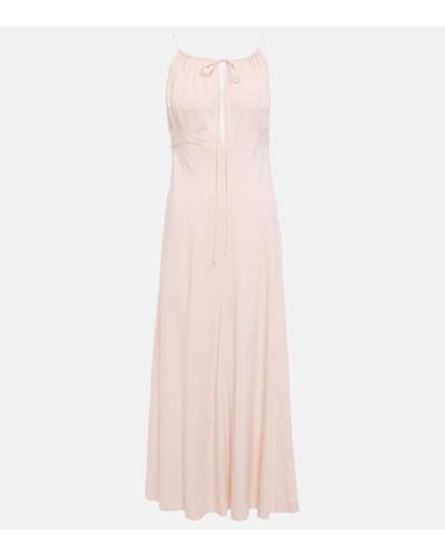 Totême Halterneck Silk Maxi Dress - Pink