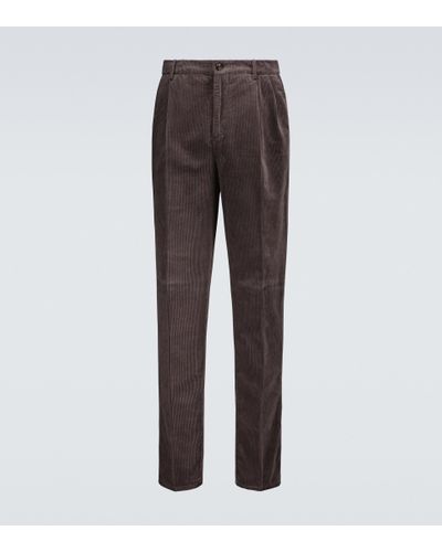 Brunello Cucinelli Corduroy Cotton Pants - Brown