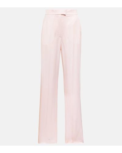 Alexander McQueen High-rise Twill Trousers - Pink
