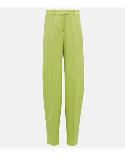 The Attico Pantalones tapered Jagger de lana - Verde