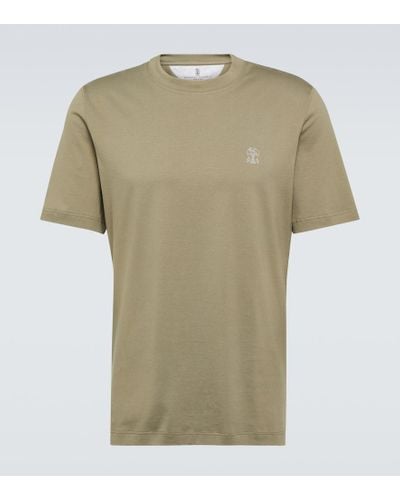 Brunello Cucinelli T-Shirt aus Baumwoll-Jersey - Grün