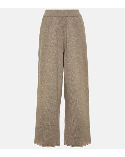 The Row Emely Cashmere Wide-leg Pants - Natural