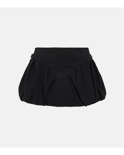 Mugler Minifalda de crepe - Negro