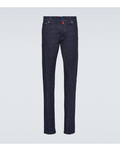 Kiton Mid-rise Slim Jeans - Blue