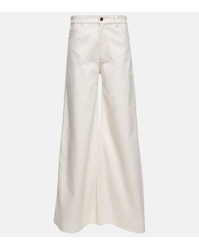 Chloé Jeans anchos de tiro alto - Blanco