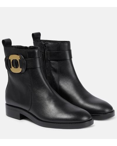 See By Chloé ‘Chany’ Leather Ankle Boots - Black
