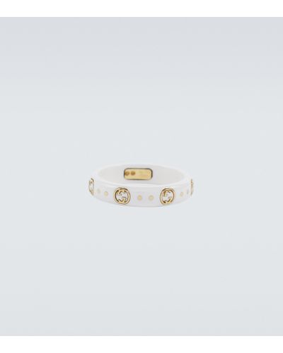 Gucci Icon 18-karat Gold, Synthetic Corundum And Zirconia Ring - White