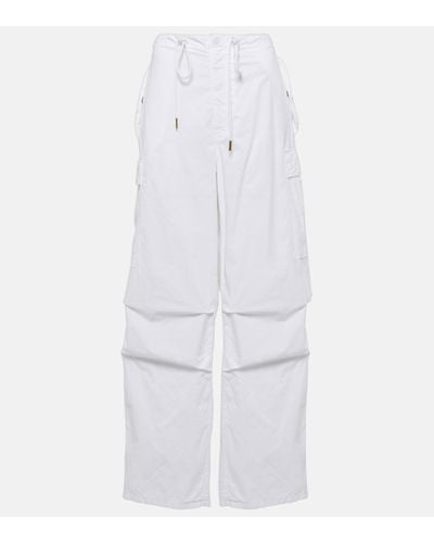 Nili Lotan Lison Cotton Gabardine Cargo Trousers - White