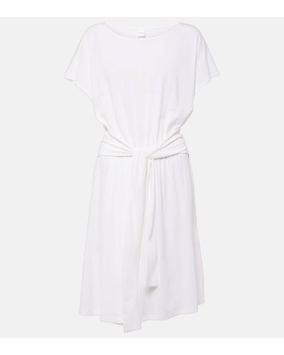 Max Mara Belted Jersey Midi Dress - White