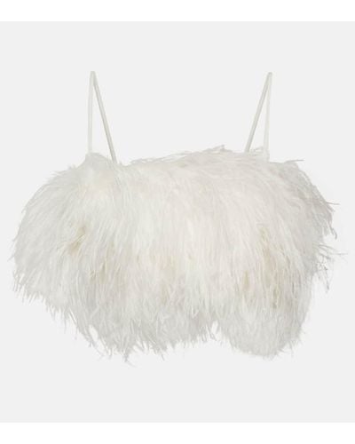 Rebecca Vallance Novia - crop top Plume - Blanco