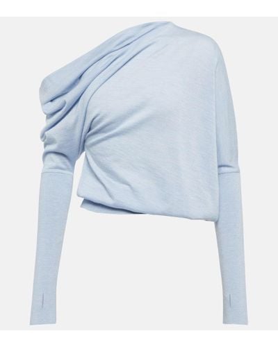 Tom Ford Cashmere And Silk Asymmetrical Sweater - Blue