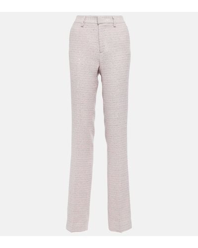 Alessandra Rich Sequined Mid-rise Straight Trousers - Grey