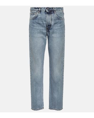 Totême Mid-Rise Straight Jeans Twisted Seam - Blau