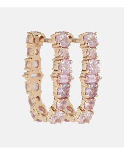 Ileana Makri Rivulet 18kt Rose Gold Hoop Earrings With Sapphires - White