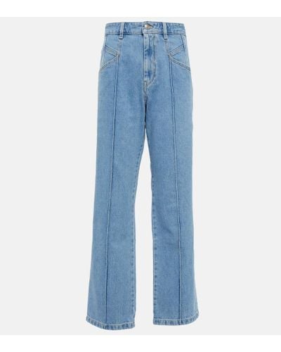 Isabel Marant Jeans rectos Nadegegz de tiro alto - Azul
