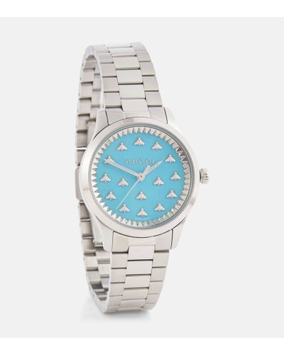 Gucci G-timeless Watch With Bees - Blue