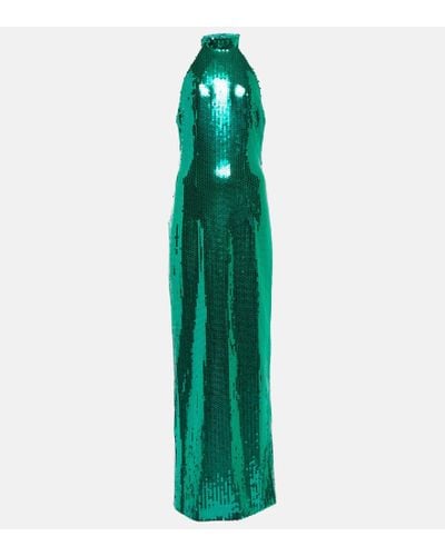 ‎Taller Marmo Altea Disco Sequined Gown - Green