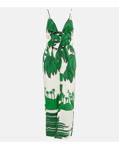 Johanna Ortiz Printed Cotton Poplin Maxi Dress - Green
