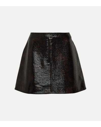 Courreges Tortoise-printed Cotton-blend Miniskirt - Black