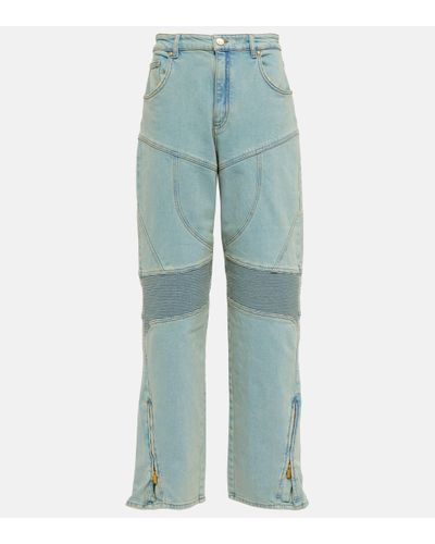 Blumarine Panelled High-rise Wide Jeans - Blue