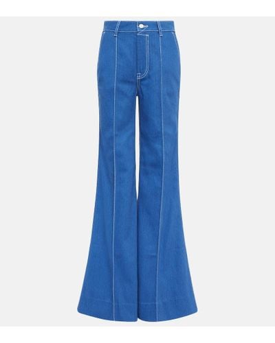 Zimmermann Jeans flared High Tide de tiro alto - Azul