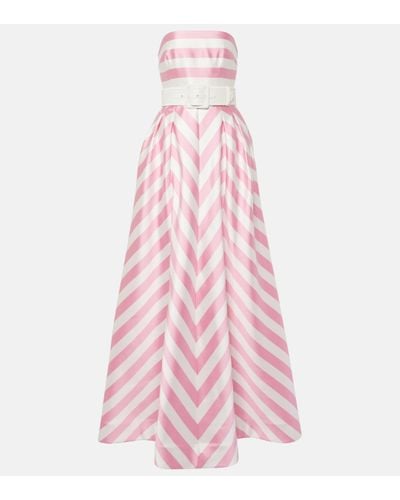 Rebecca Vallance Jocelyn Striped Satin Gown - Pink