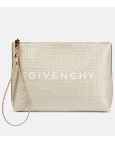 Givenchy Logo Coated Canvas Pouch - Natural
