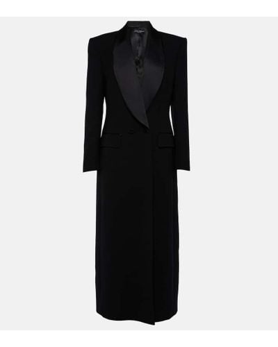 Dolce & Gabbana Wool And Silk-blend Coat - Black