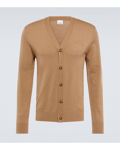 Burberry Embroidered Wool Cardigan - Brown