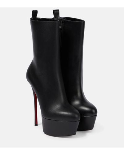 Christian Louboutin Dolly Booty Alta 160 Leather Platform Boots - Black