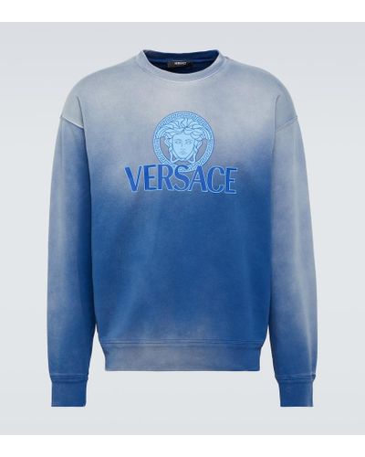 Versace Sudadera Medusa de algodon tie-dye - Azul