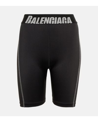 Balenciaga Logo Biker Shorts - Black