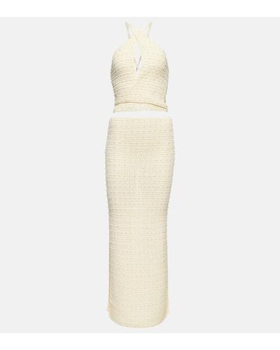 AYA MUSE Veluti Embellished Crochet Maxi Dress - Natural