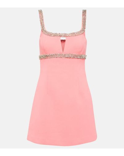 Rebecca Vallance Alpine Embellished Crepe Minidress - Pink